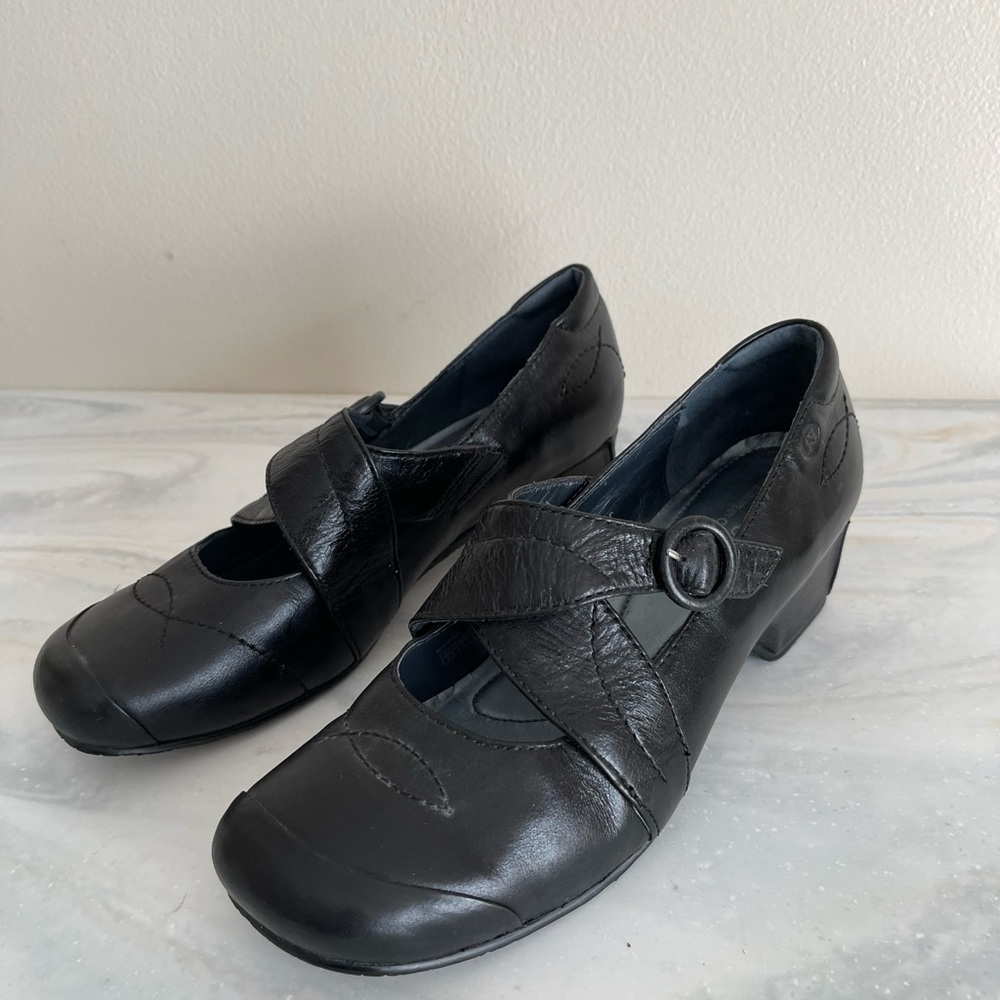 JOSEF SEIBEL Black Leather Mary Jane Comfort Shoes size 39 black pumps